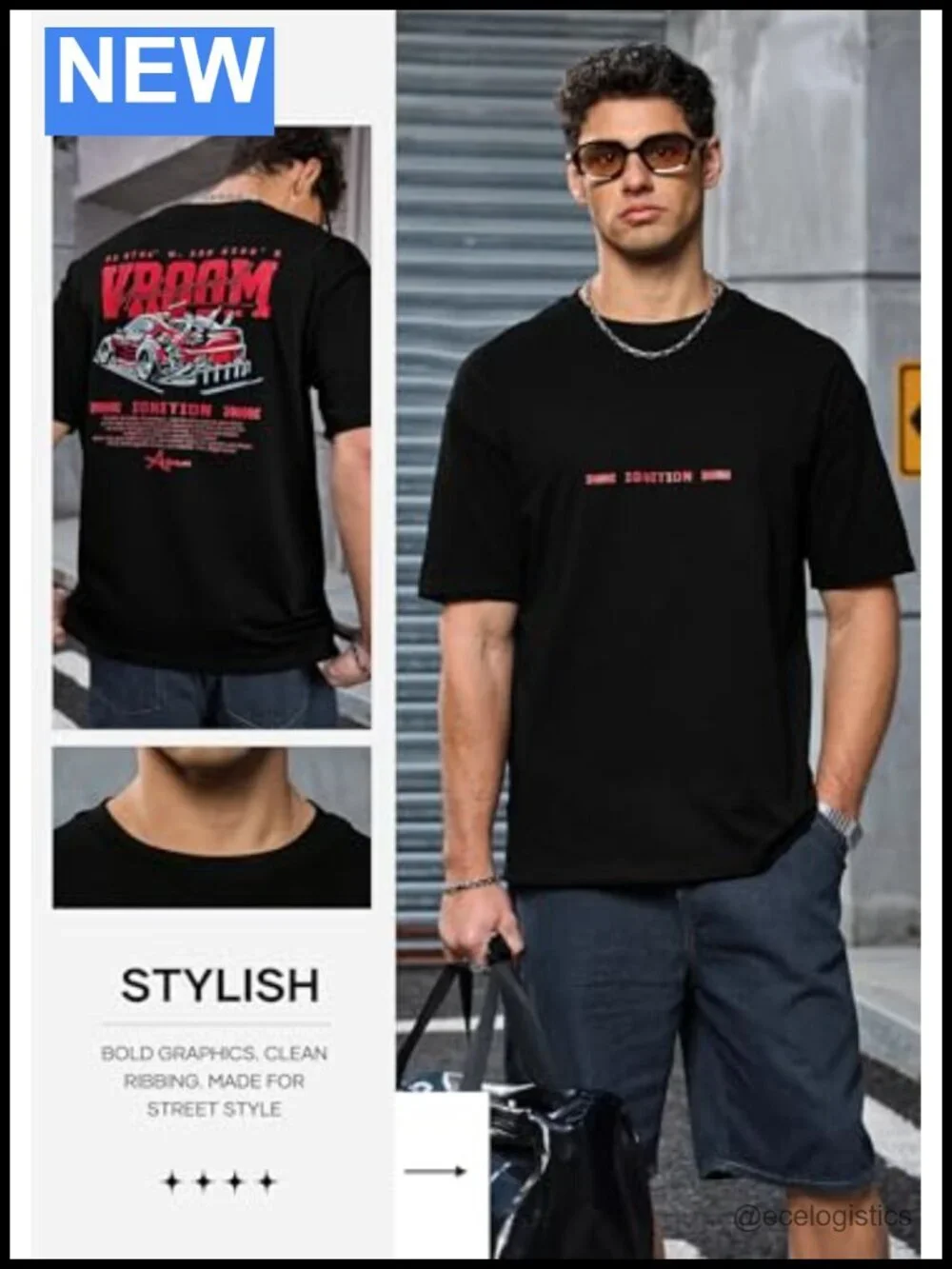 Men's Loose Fit Graphic T-Shirt Cotton Crewneck Short Sleeve Tee